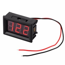 Digital Voltmeter with red LEDs, 3.5 - 30 V, black color case, 3-digit and 2-wire